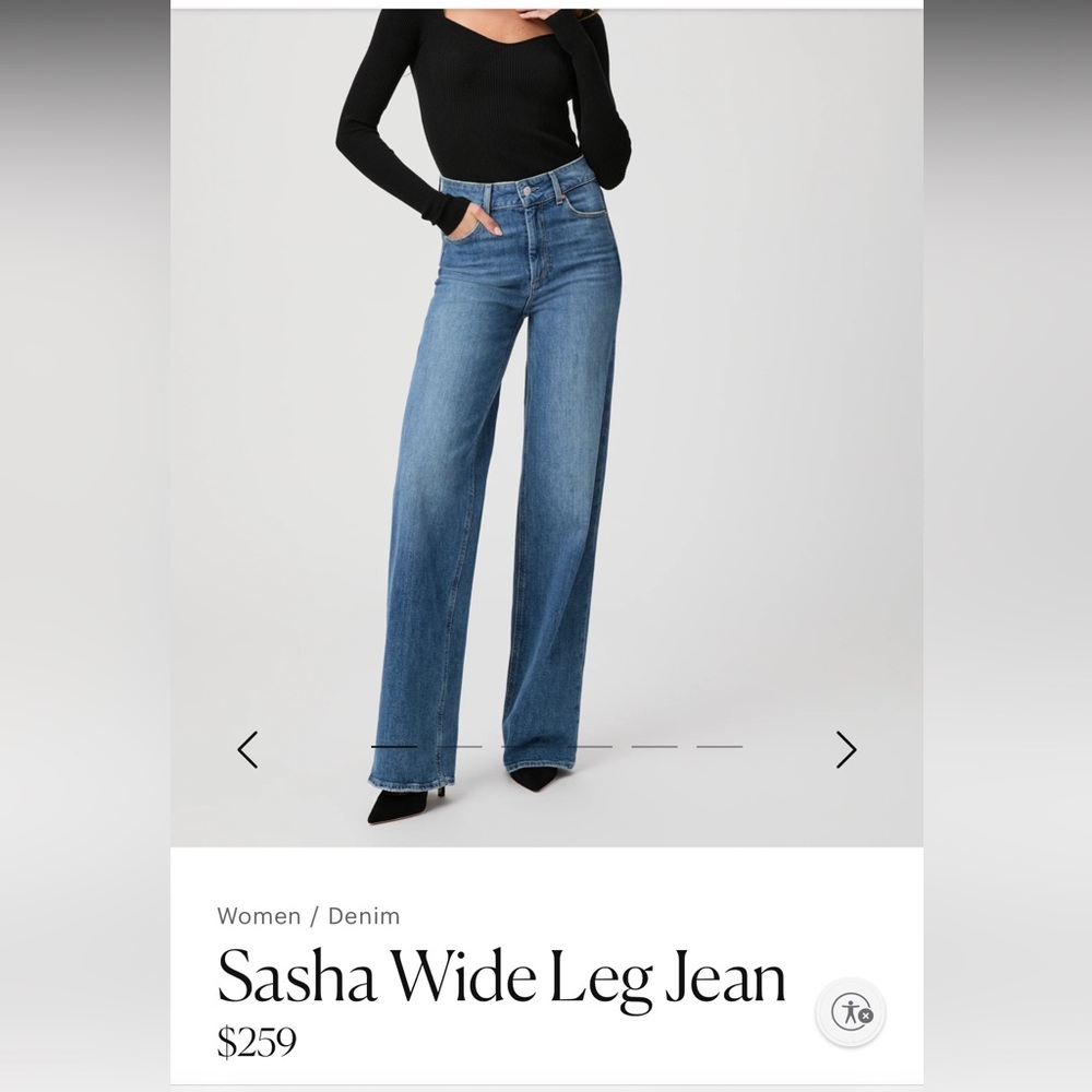 Paige Shasha Wide Leg Blue Jeans Size 26
